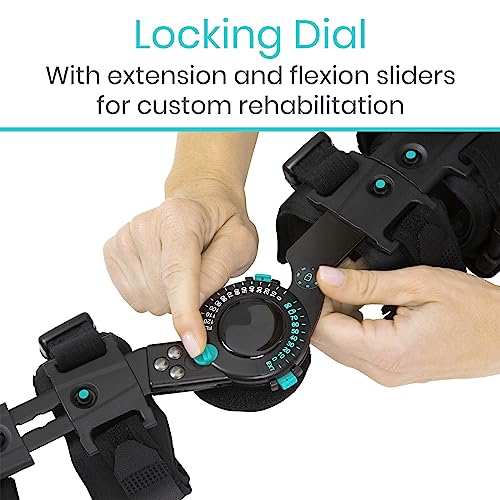 Vive Hinged Elbow Brace (Fits Left & Right) - Range Of Motion Support Sling Stabilizer For Dislocated Arm - Rom Adjustable Splint & Shoulder Strap - Post Tendon Injury & Surgery Pain Relief Recovery #TOP6