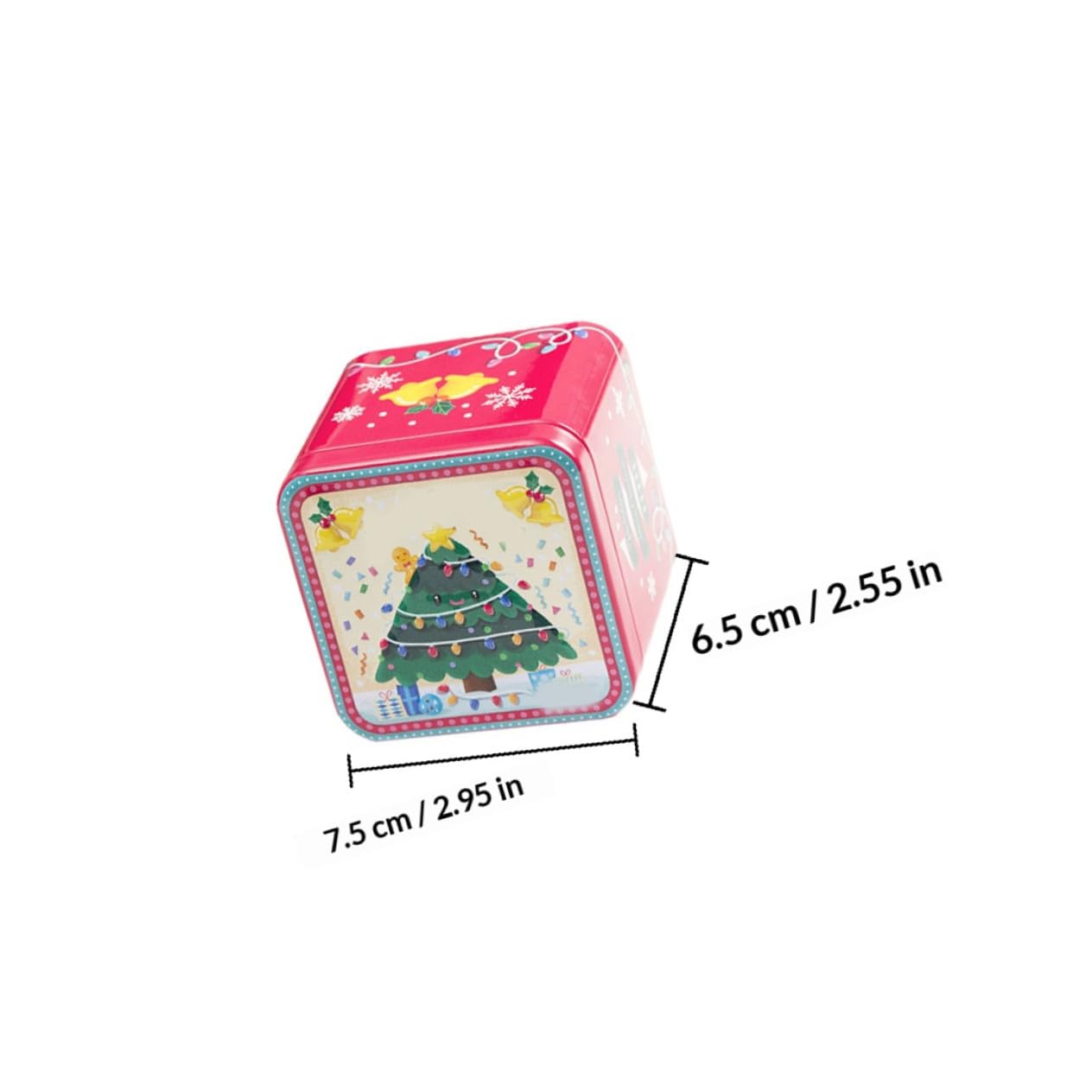 GRIRIW 8 Piezas Cajas de Regalo Navideñas de Hojalata Botes Cuadrados para Dulces y Galletas Almacenamiento Resistente y Decorativo para Navidad