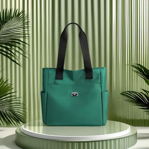 Large Capacity Water Repellent Nylon Shoulder Bag for Women, Multi-Pocket Tote with Zipper,Travel Handbag, Beach & Daily Use2