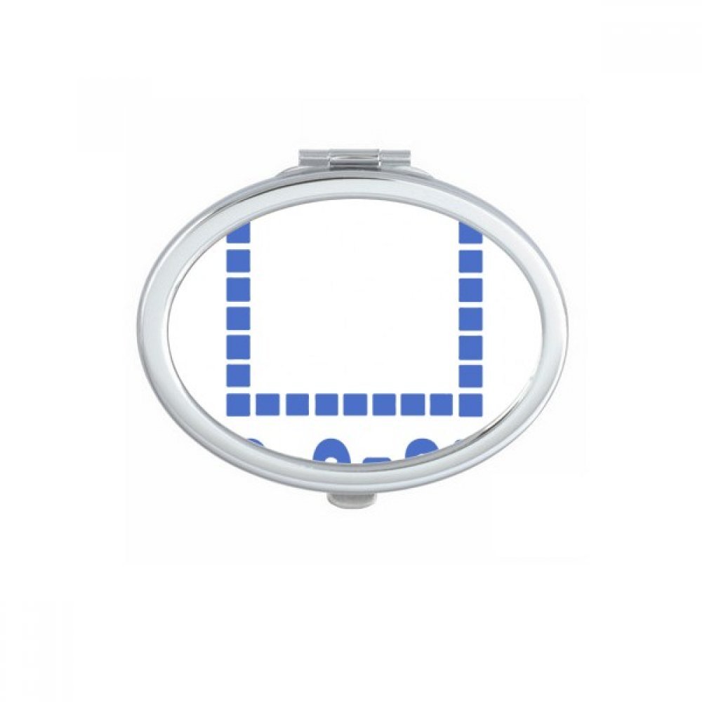 Miroir de poche compact ovale avec motif triangle de longueur illustré