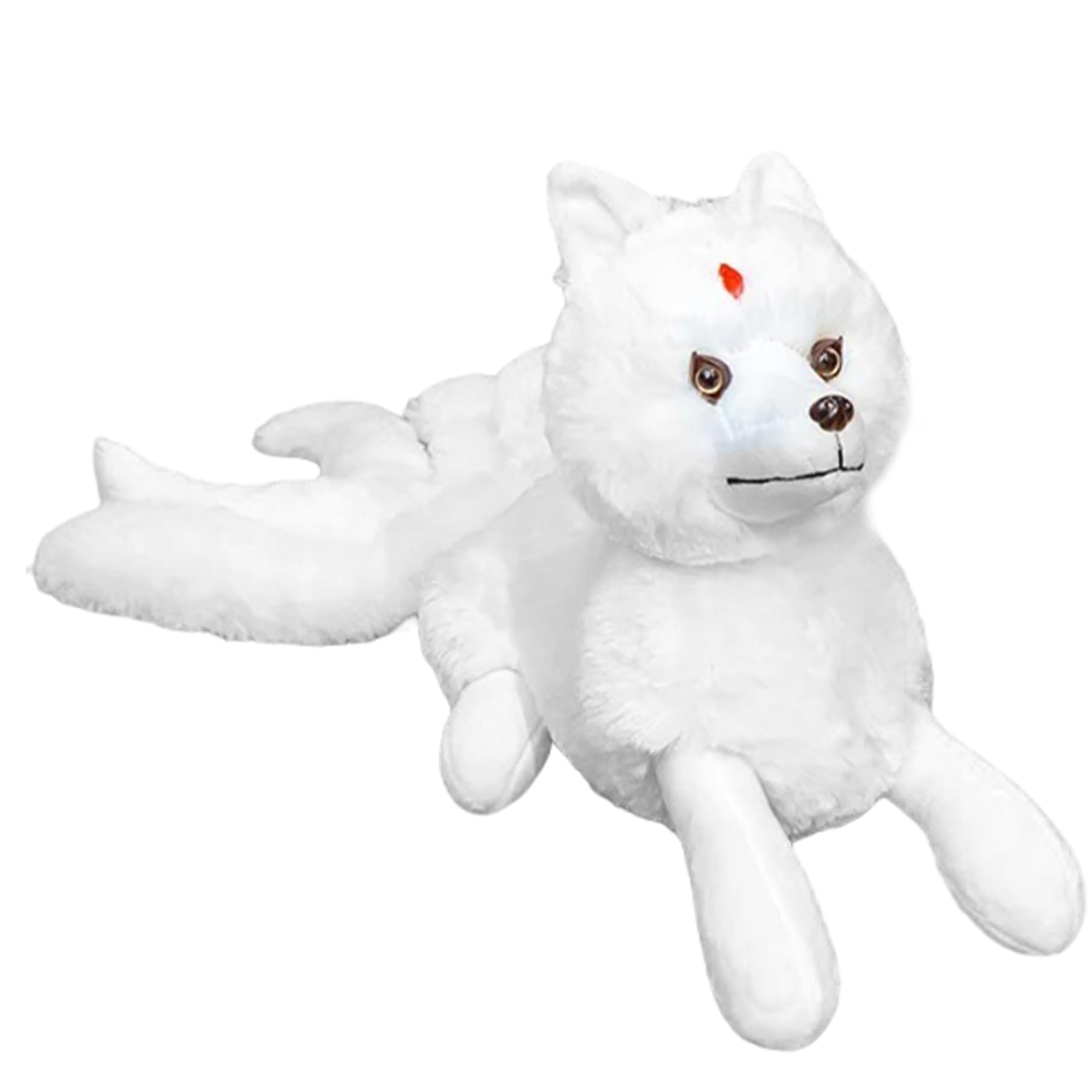 Jorzer Fox Stuffed Animal, 20 Inch White Arctic Fox Plushie with Super Soft Long Hair Kitsune Plush Toy for Kids and Adults Toys And Games.