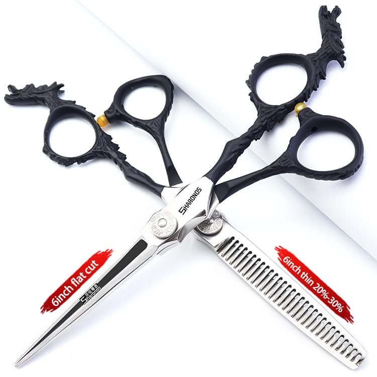 6 Zoll Salon Friseur spezielle Haare schneiden Schere (2Stück B) | 440c hohe Härte scharfe professionelle Friseur Schere