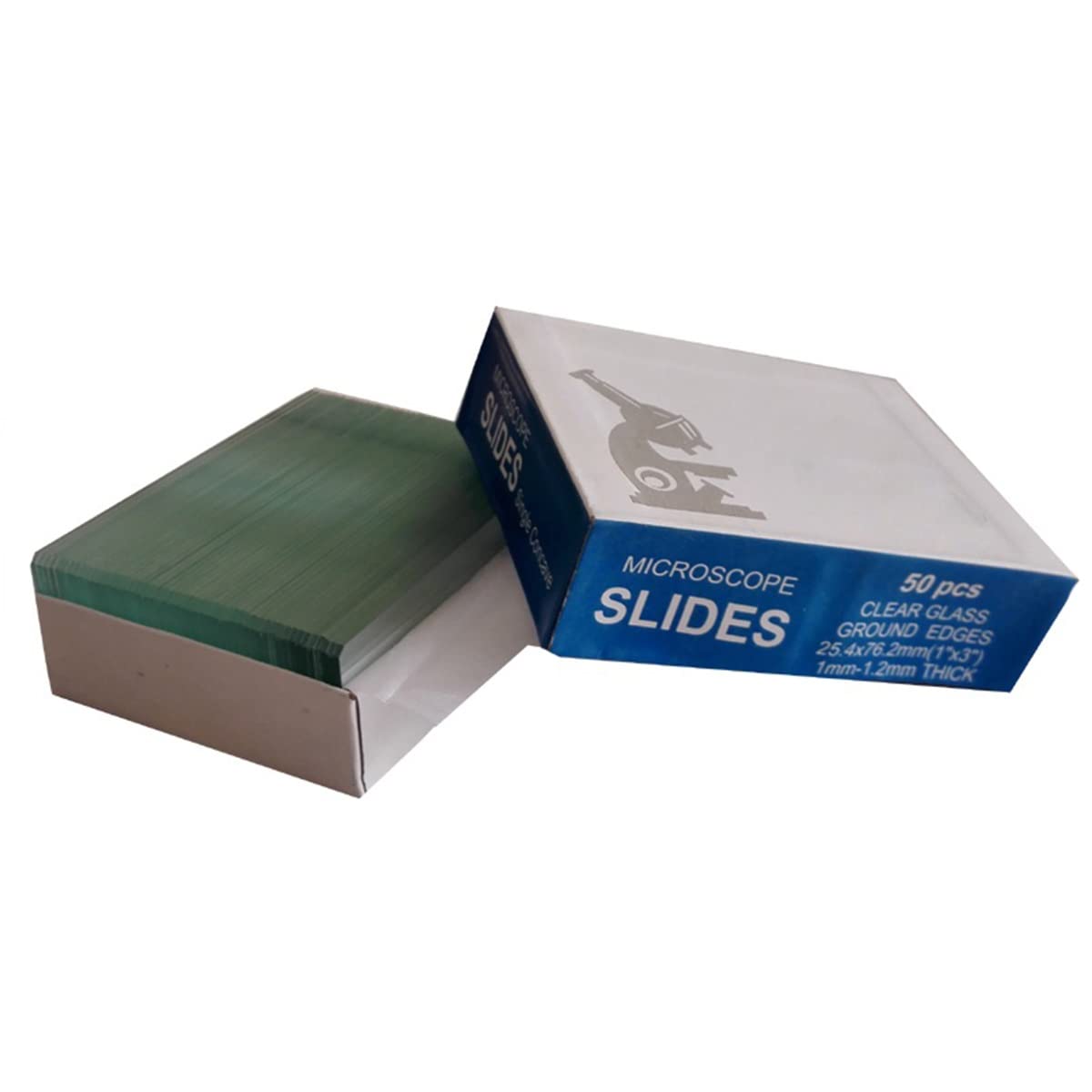 ZTBH Kit de Accesorios para microscopios 25.4x76.2mm 1 "x 3" 50 PCS Doble microscopio cóncavo en Blanco Toboganes de Vidrio Portaobjetos de microscopio