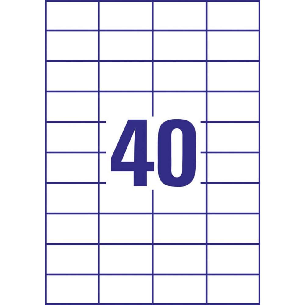 AVERY Zweckform 3651 Universal Etiketten (4.000 Klebeetiketten, 52,5x29,7mm auf A4, Papier matt, individuell bedruckbar, selbstklebende Aufkleber mit ultragrip) 100 Blatt, weiß