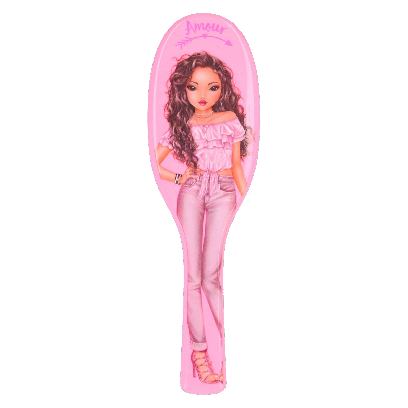 Depesche 4899-005 TOPModel - Cepillo para el pelo de forma clásica en color rosa, con modernas cerdas desenredantes, dimensiones: aprox. 3,6 x 8,7 x 27 cm