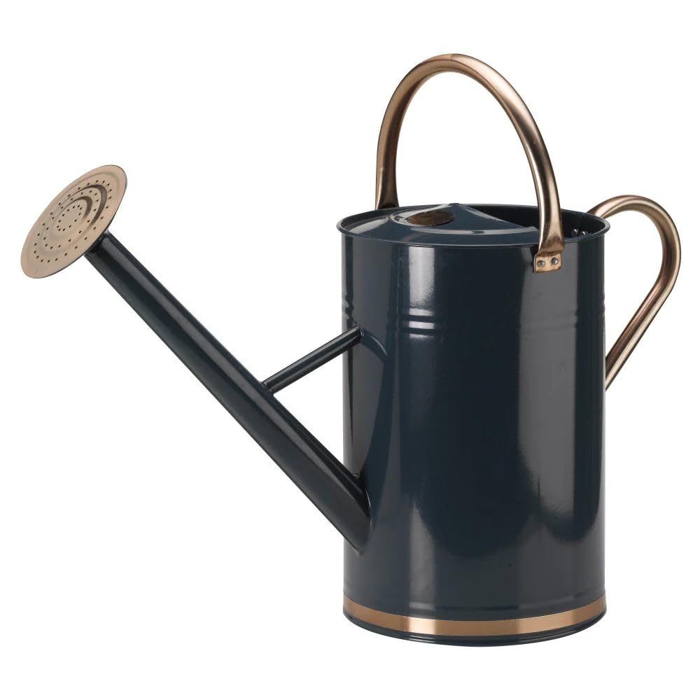 Smart Garden Blue Metal Durable Galvanised Steel Watering Can with Rose 9 Litre
