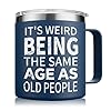 Nowwish birthday gifts fo men men coffee mug funny gifts for old people him husband grandpa dad father 14oz navy blue  urban country home decor