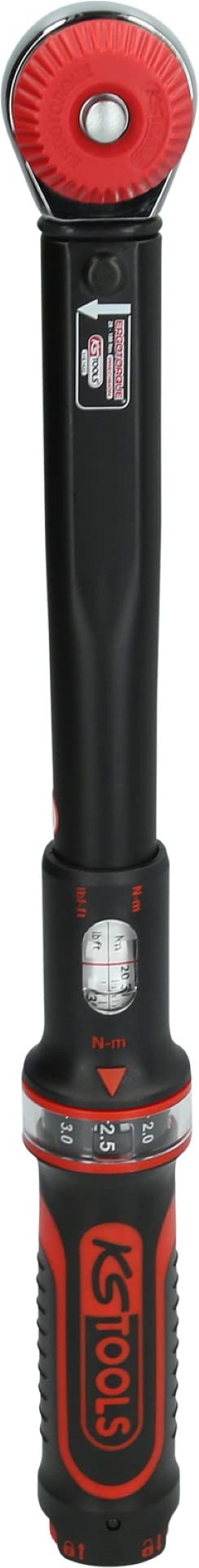 KS Tools 516.1432 1/2" Llave dinamométrica con cabezal de carraca de cambio de posición por mando giratorio 10-100 Nm
