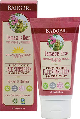 Badger - Damascus Rose SPF 25 Sheer Tint Face Sunscreen - 1.6 oz.