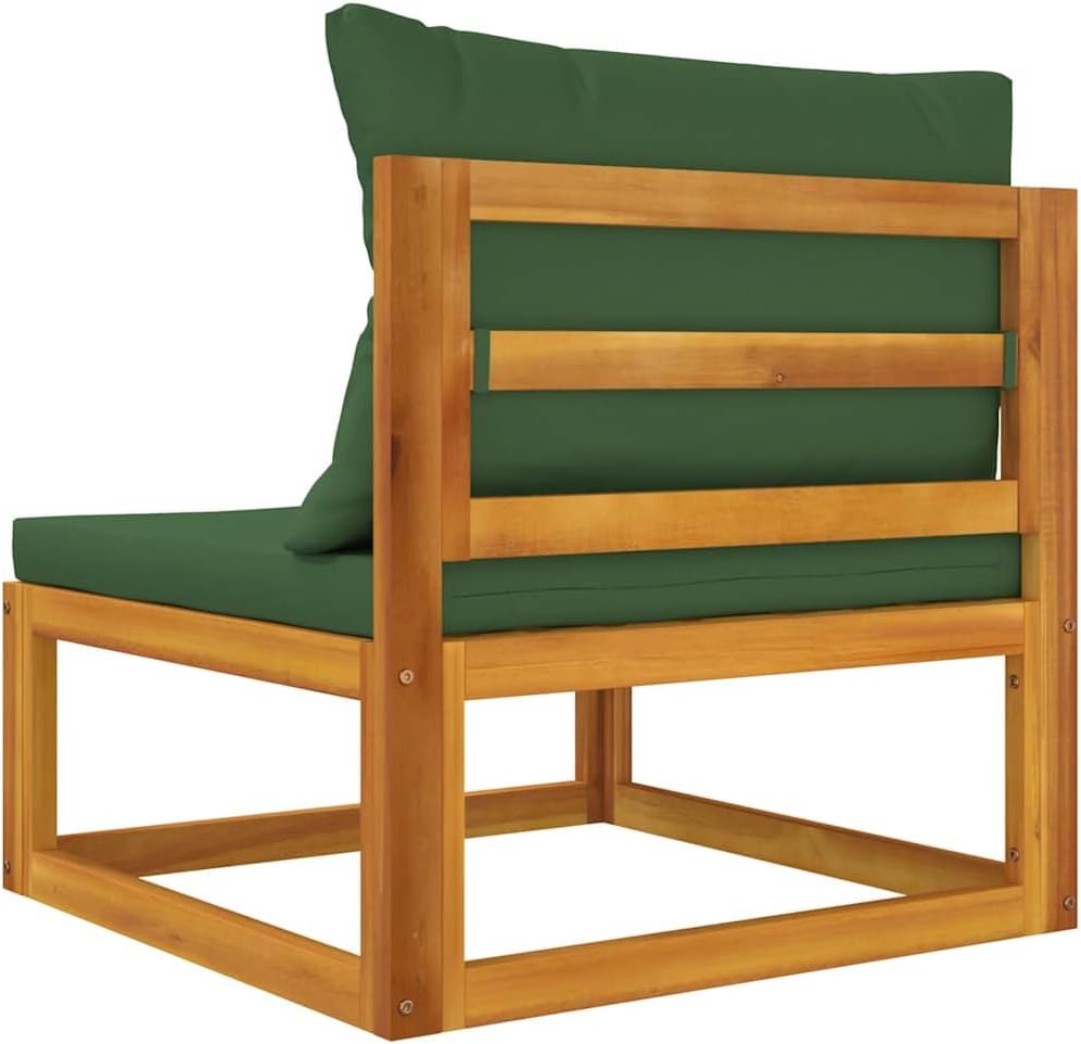 vidaXL 3 Piece Patio Lounge Set with Table and Cushions - Relaxing Outdoor Furniture Set - Solid Acacia Wood - Modular Design for Versatile Arrangements - Ideal for Garden, Balcony, Poolside