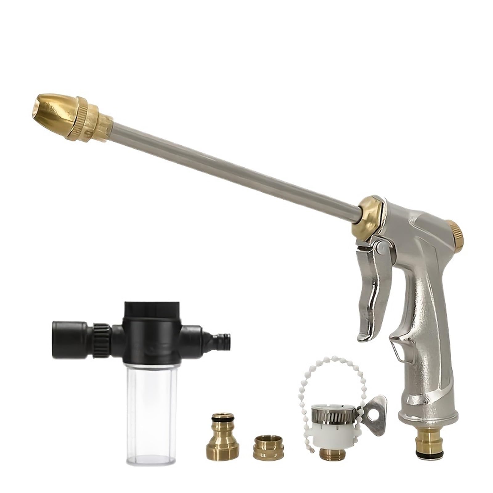 Pistola De Agua For Lavado Coches Espuma Metal Y Manguera Jardín For Ducha, Boquilla Cobre Puro, Pulverizador Alta Presión PrevencióN De Fugas De Alta PresióN