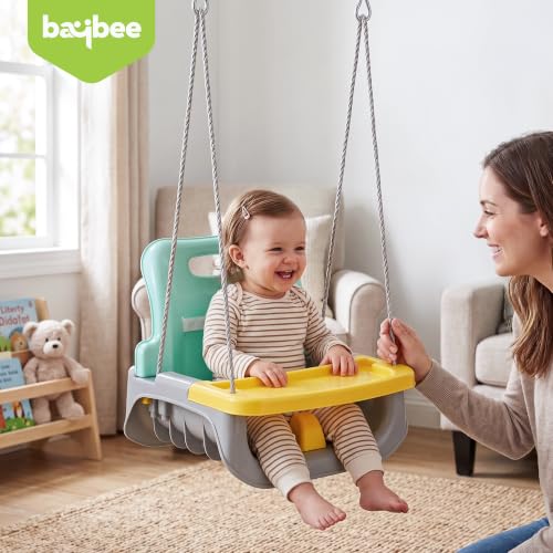 Image of Baybee 3 in 1 Baby Swing Chair | Hanging Jhula for Kids with Removable Food Tray | Baby Swing Jhula with Safety Guard & Backrest | Secure Seat Belt jhula for Kids 0 to 3 Years