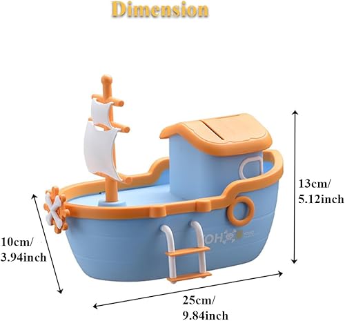 Miniatura 6 de Banco de dinero de velero, caja de dinero creativa tipo Oranment, alcancía de barco de vela, alcancía reutilizable para monedas, exquisita