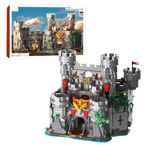 MikaBrical 2 in 1 Mittelalter Ritterburg Bausteine Set, Klemmbausteine Haus Schloss Architektur Castle Modular Building für Erwachsene (2484 Teile)