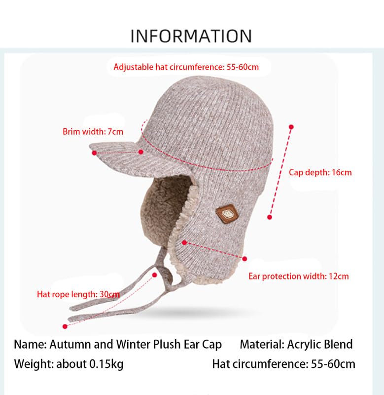 DAISHA Women Men Winter Trapper Hat Ear Flaps Russian Ushanka Trooper Aviator Hunting Hats Eskimo Windproof Ski Snow Cap