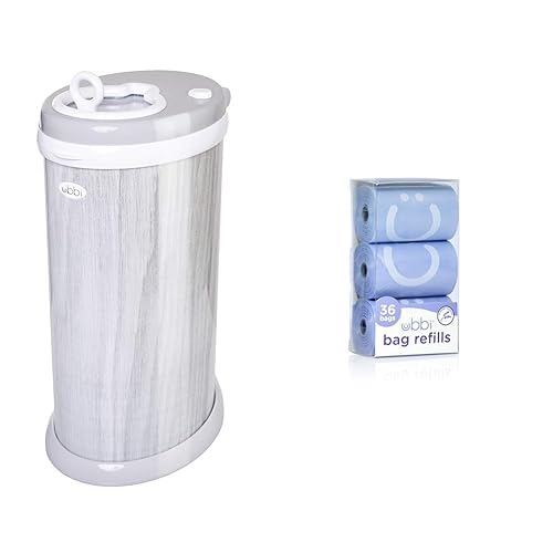 Miniatura 1 de Ubbi Bloqueo de olor de acero, no requiere bolsa especial, ahorro de dinero, galardonado, diseño moderno, cubo de pañales imprescindible para el