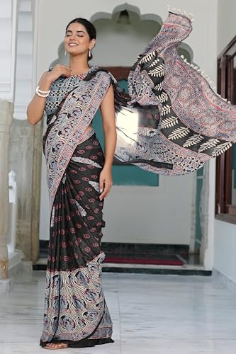 Image of MIRCHI FASHION Saree for Woman | Chiffon Floral Printed Breathable Occasional Sari with Blouse