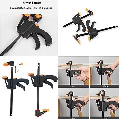 Image of Malfah Bar Clamp Quick Grip One-Handed Release Ratchet Bar, Ideal for Woodworking and DIY Projects F type Ratchet clamp with Durable Nylon Handle & scratch proof rubber grip. MAF 150mm 6 inch