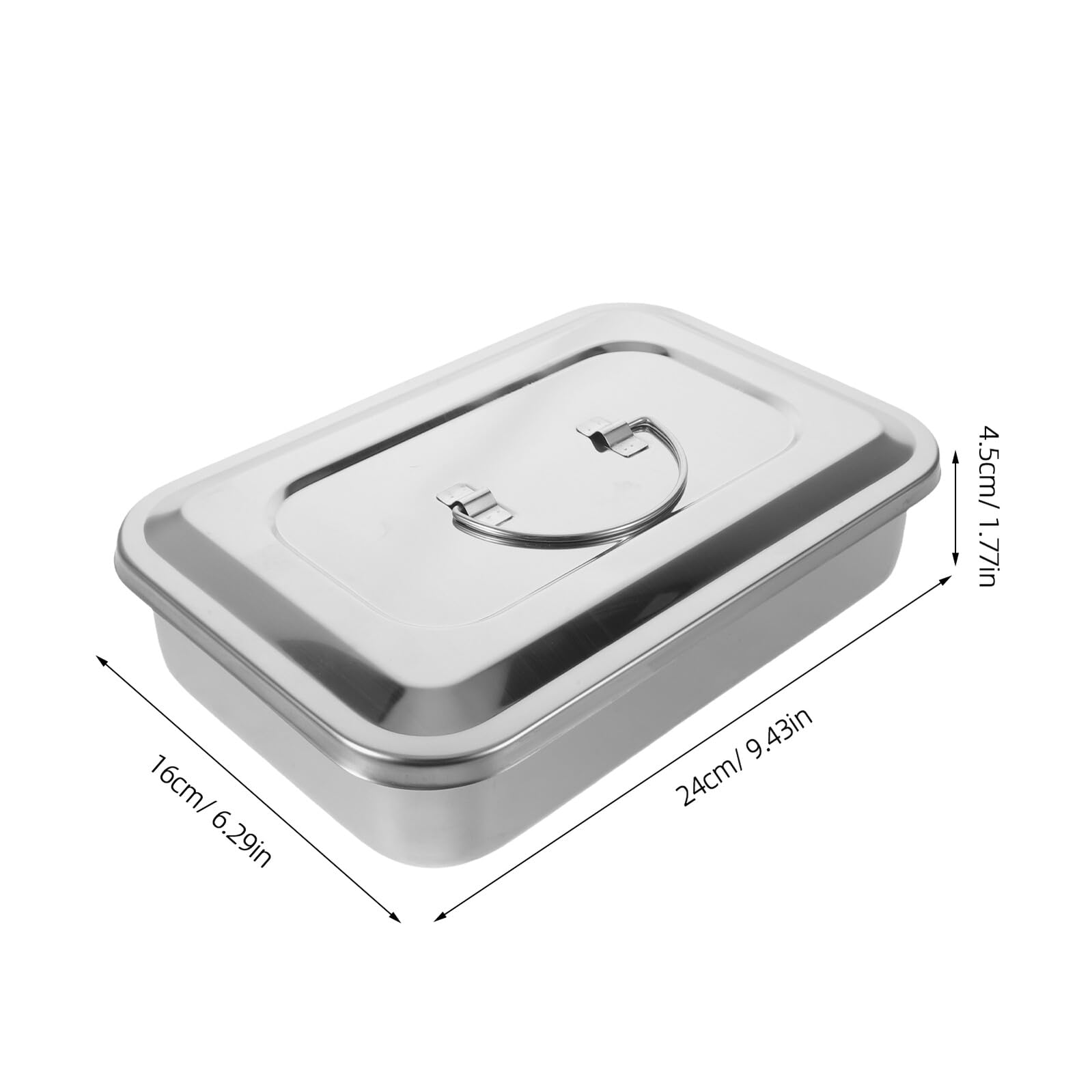 2 Vassoi Sterilizzatori per Strumenti Unghie in Acciaio Inox 201 con Coperchio, Scatole per Manicure Portatili per Pulizia e Ammollo Professionale, Organizer per