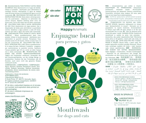 MENFORSAN Antizahnstein-Mundspülung für Hunde und Katzen 500 ml