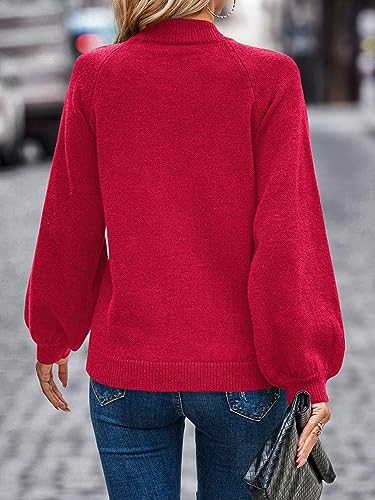 AOVDE Women's Long Sleeve Sweaters 2025 Fall Winter Crewneck Oversized Ribbed Knit Pullover Sweater Tops4