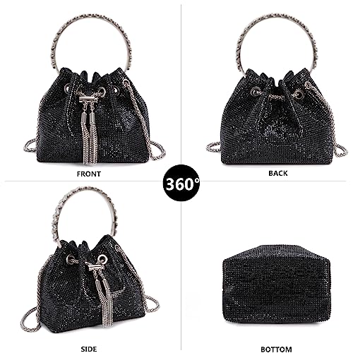 Image of Sweetovo Bling Crystal Rhinestone Purse for Women Sparkly Clutch Handbag Crossbody Bag for Evening Wedding Party Prom