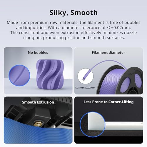 Image of ANYCUBIC PLA Plus (PLA+), 3D Printer Filament 1.75mm, High Toughness 3D Printing Filament, Dimensional Accuracy + /- 0.02mm, Print with Most FDM 3D Printers, 1KG Reusable Spool, Interstellar Violet