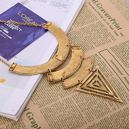 YAZILIND Clavicle Chain Chunky Pendant Necklace Exaggerated Triangle Vintage Ethnic Sweater Bohemian Statement3
