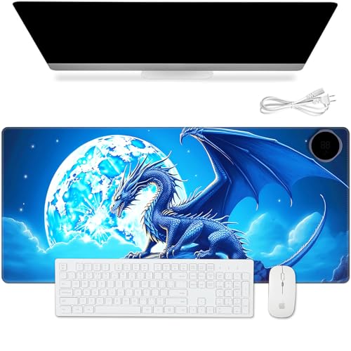 Tapis de souris chaud en cuir synthétique 80x33 cm avec 3 niveaux de température