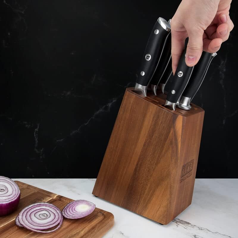 Miniatura 4 de SHAN ZU Juego de cuchillos de cocina de Damasco, juego de cuchillos profesionales de 7 piezas para chefs, juego de cuchillos de cocina japoneses de