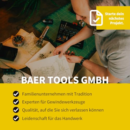 BAER Gewindeschneider Set, G(BSP) 1/8’’ - 3/4’’, HSSG, Gewindebohrer, Sechskantschneidmutter, Gewindeschneidsatz, Gewindeschneiden Rohrgewinde