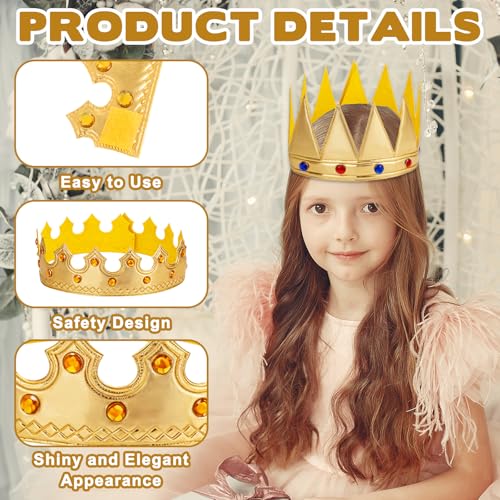 Aysatogc 2 Stück Krone König Gold Königskronen Hut Krone Geburtstag König Prinzessin Gold Kronen Zubehör Rollenspielzubehör Kostümfür Geburtstag Königliches Verkleiden Zubehör Hochzeitsfotos