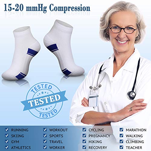 Image of CHARMKING Compression Socks for Women & Men Circulation 15-20 mmHg is Best for Athletic Running Cycling Nurse Daily Wear