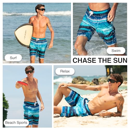 Image of Kanu Surf Men's Big Viper Extended Size Stripe Swim Trunk