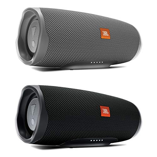 Super Sale 🛒 JBL Charge 4 Waterproof Portable Wireless Bluetooth Speaker Bundle - Pair (Black/Gray)