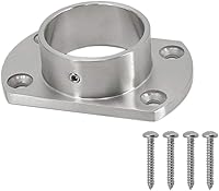 Vista 1 de Brida de base oblonga de grado 316 de acero inoxidable para poste de tubo OD de 1-5/8" (42 mm)