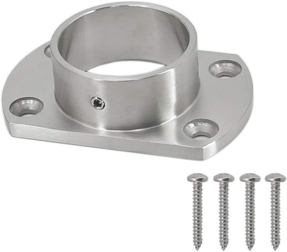 Stainless Steel 316 Grade Oblong Base Flange for 1-5/8" (42 mm) OD Tube Post