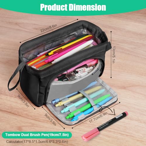ANOMM Large Pencil Cases for Girls Boys Big Capacity Pencil Pouch with Handle - Image 2