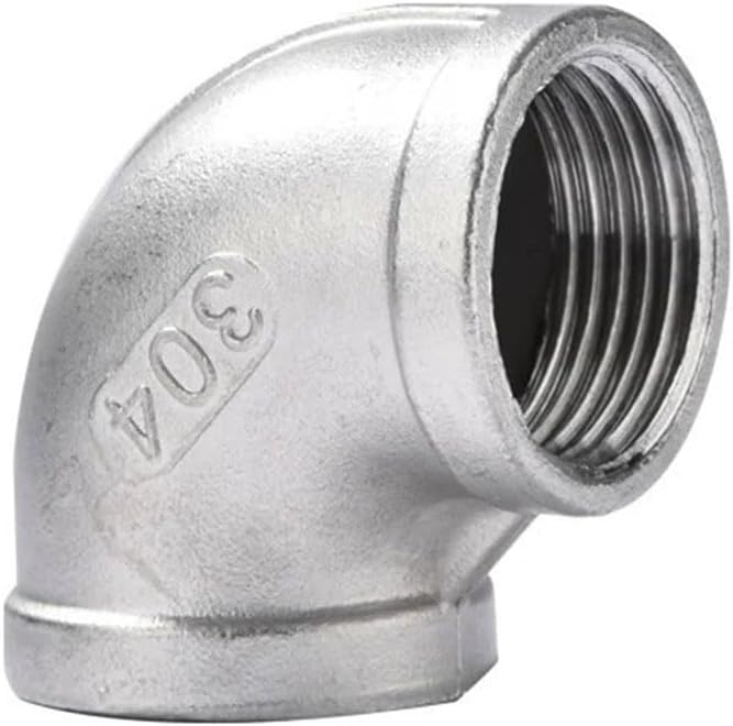 Elbow Connector Pipe Fitting， Stainless Steel 45 Degree 90 Deg Elbow, 1/4" 3/8" 1/2" 3/4" 1" 1-1/4" Male-Female Threaded Elbow Connector 304 Pipe Fitting, 1pcs(45 Male T Elbow 3/8 Inch)