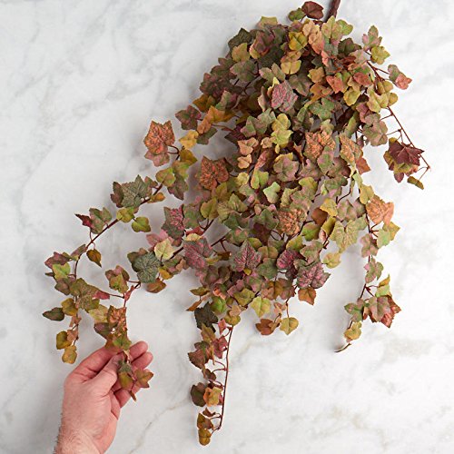 Factory Direct Craft Cascading Poly Silk Grape Leaf Bushes 2 Grape Leaf Bushes