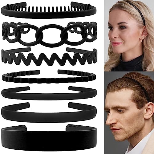 5pcs Set Black Non-Slip Teeth Hair Headband System With Plastic Hair Pins - Hold For Bangs, Volume & Styles (Hip-Hop/Minimalist) For &, Daily Use - Foto 3