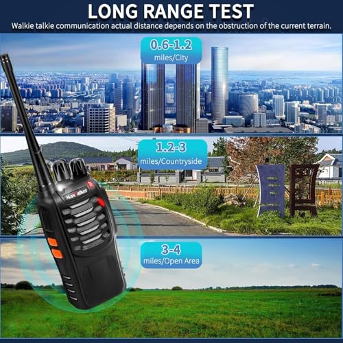 Image of Walkie Talkies Long Range: MaxTalker MT-8S 10 Pack Rechargeable Walkie Talkies for Adults