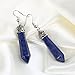 KISSPAT Natural Lapis Lazuli Earrings, Healing Point Crystal Gemstone Chakra Dangle Earrings