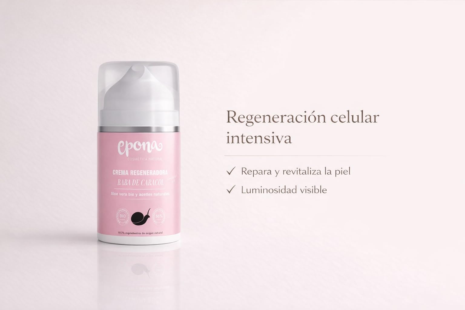 EPONA Crema Regeneradora BIO Baba de Caracol con Aloe Vera y Aceites Naturales – Hidratación y Luminosidad – Cosmética Natural Certificada – 50 ml