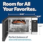 GE GCST10A1WSS 4-in-1 Microwave Oven, 1,050 Watts Air Fryer, Broiler & Convection Mode, Child-Lock Technology, Kitchen Essentials for The Countertop or Dorm Room, 1.0 Cu. Ft, Stainless Steel - Image 3