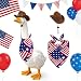 Korsralph 4th of July Goose Outfits for Porch Goose 23"/ 17'', Patriotic Cowboy Hat Scarf Goose Outfit Set Goose Statue Outfit Clothes Accessories for 250th Anniversary Independence Day Memorial Day
