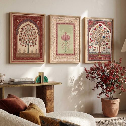 Image of kotart Indian Traditional Art Wall Painting Home Decoration With Frame For Living Room Bed Room Hotel Wall Decor Digital Reprint Engineered Wood Set of 3 (13X17 INCH)