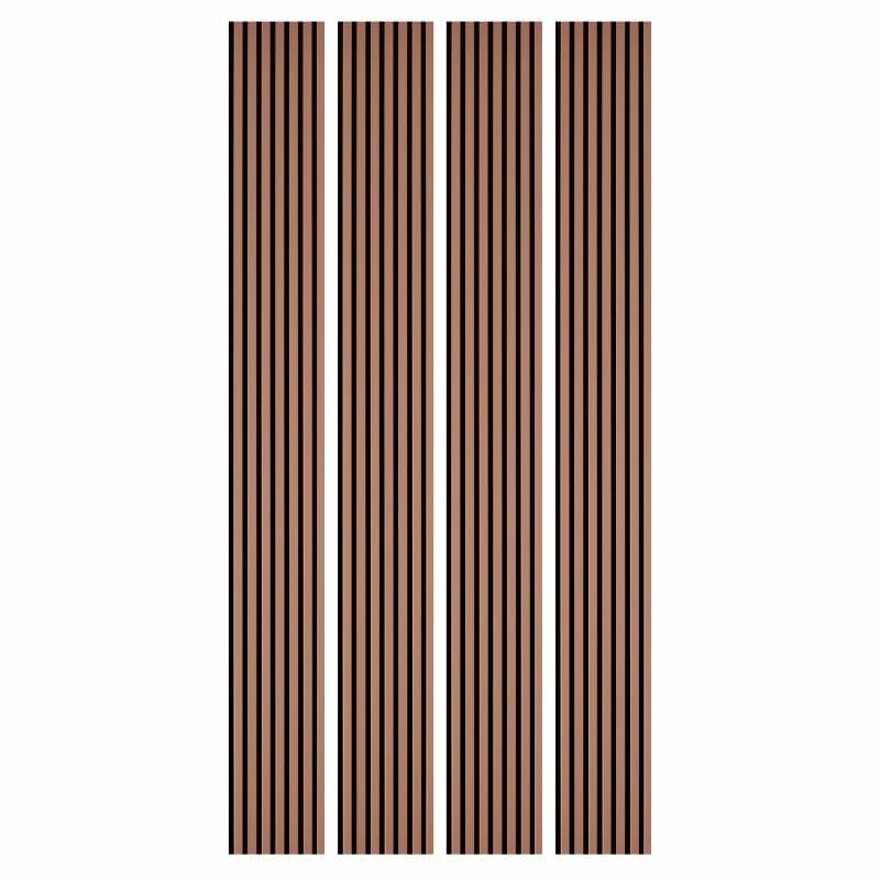 DECOON - Lote de 4 paneles listones de madera (250 x 30 x 1,9 cm), color negro