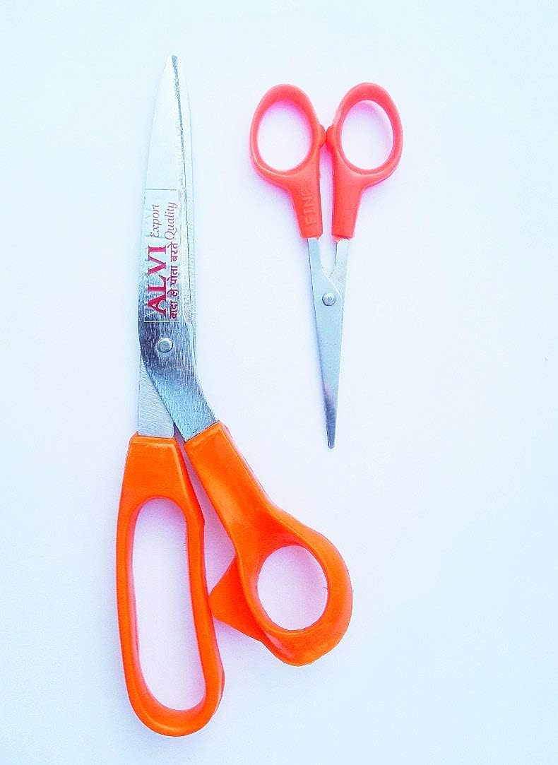 ALVI Plastic Handle Bast Quality in Steel Plastic Scissors 9 INCH(Set of 2 Scissors)