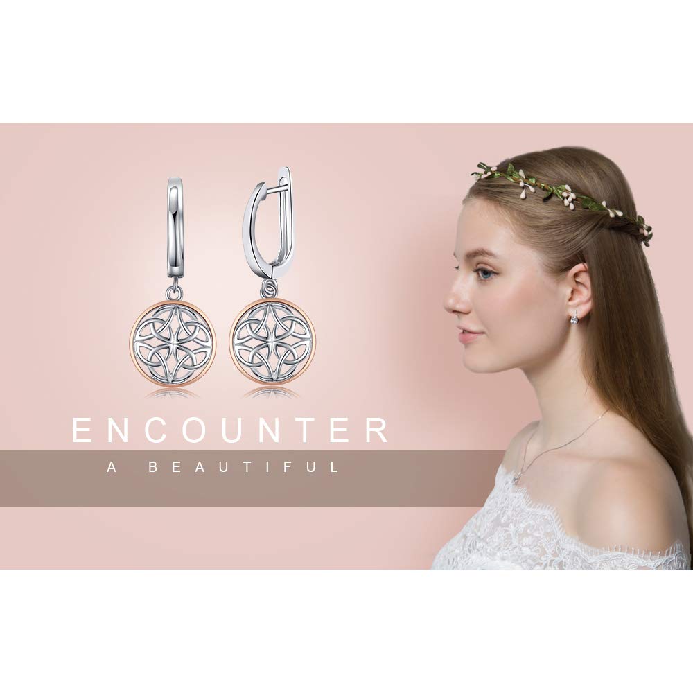 JewelryPalace Pendientes Aretes Nudos Celtas Huecos Plata de ley 925